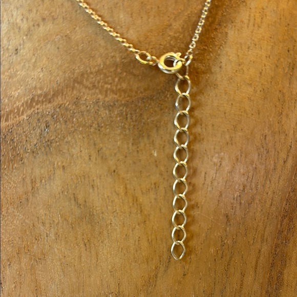 💖 Gold Heart Pendant Necklace w white sapphire stone. - Picture 5 of 8